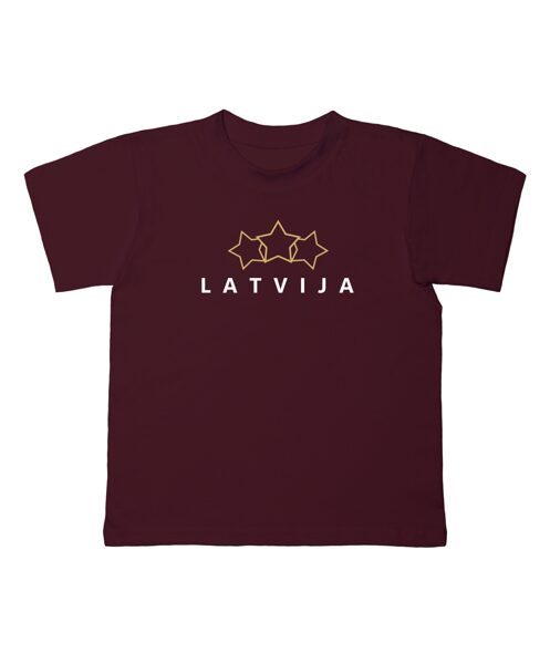 Bērnu t-krekls ar uzrakstu "Latvija 3 zvaigznes"