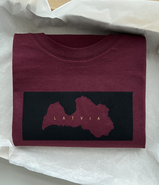 Bērnu t-krekls ar apdruku "Latvijas karte"