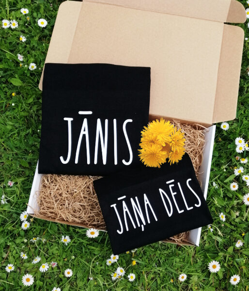 Līgo un Jāņu dienas Tēva un dēla T-krekla komplekts  "Jānis un Jāņa dēls"