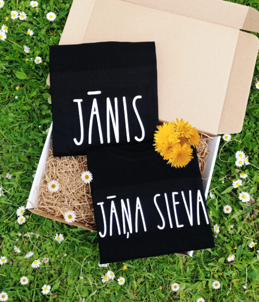 Līgo un Jāņu dienas t-kreklu komplekts "Jānis un Jāņa sieva"