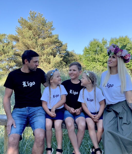 Līgo un Jāņu dienas ģimenes T-kreklu komplekts "Līgo" 