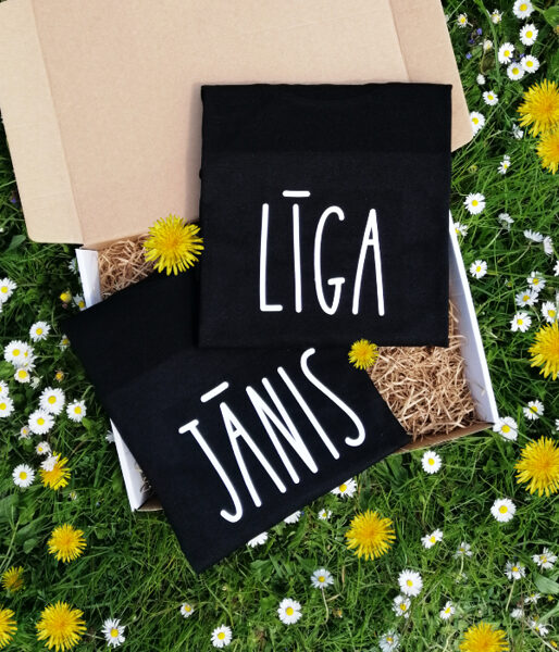 Līgo un Jāņu dienas t-kreklu komplekts "Jānis un Līga"