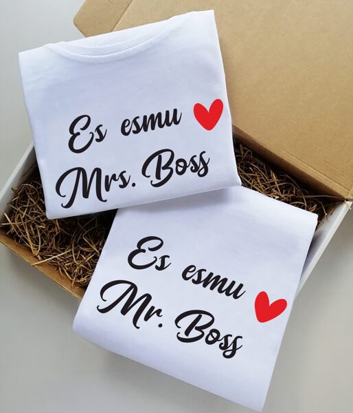 T-kreklu komplekts "Mrs. un Mr. Boss"
