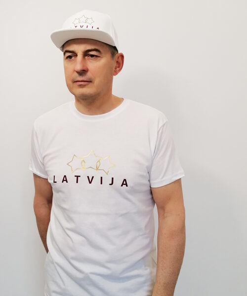 Vīriešu t-krekls "Latvija 3 zvaigznes"